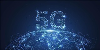 深蓝色科技感5G科技线条网络地球展板背景